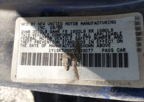 1996 Geo Prizm Lsi from USA, damaged, VIN 1Y1SK5268TZ003077